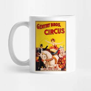 Gentry Bros CIRCUS Greatest Horse Rider Miss Louise Hilton Vintage Advertising Art Mug